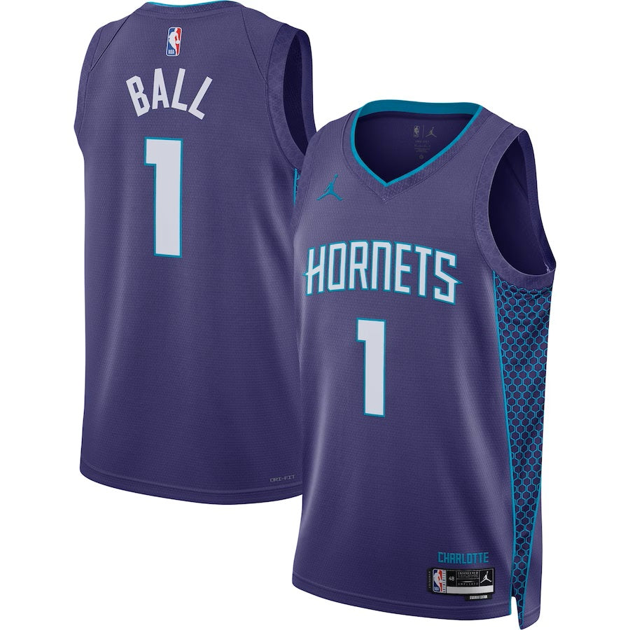 2022/23 Charlotte Hornets LaMelo Ball Jordan Brand Purple Swingman Jer – 21  Exclusive Brand LLC.