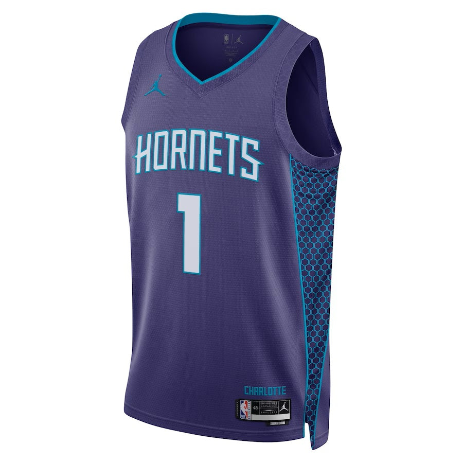 2022/23 Charlotte Hornets LaMelo Ball Jordan Brand Purple Swingman Jersey - Statement Edition