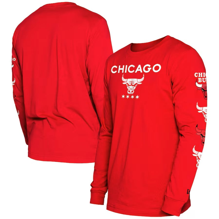 Chicago Bulls New Era Red 2023/24 City Edition Long Sleeve T-Shirt