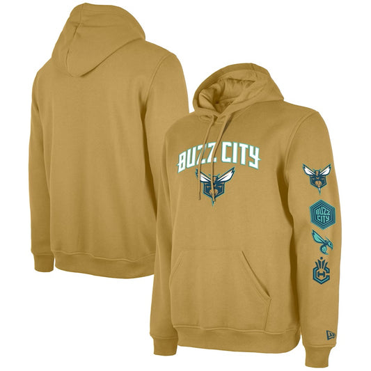 Charlotte Hornets New Era Tan 2023/24 City Edition Pullover Hoodie