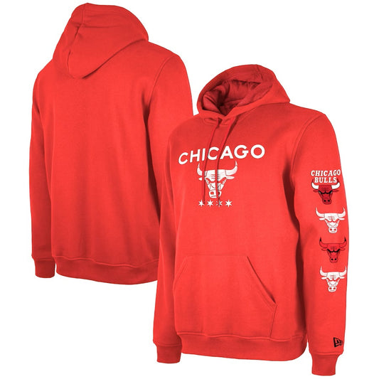 Chicago Bulls New Era Red 2023/24 City Edition Pullover Hoodie