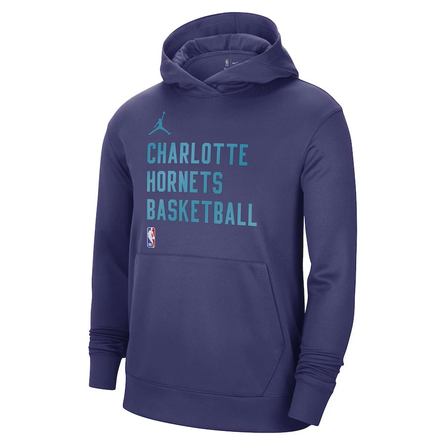 Charlotte Hornets Jordan Brand Purple 2023/24 Performance Spotlight On-Court Practice Pullover Hoodie