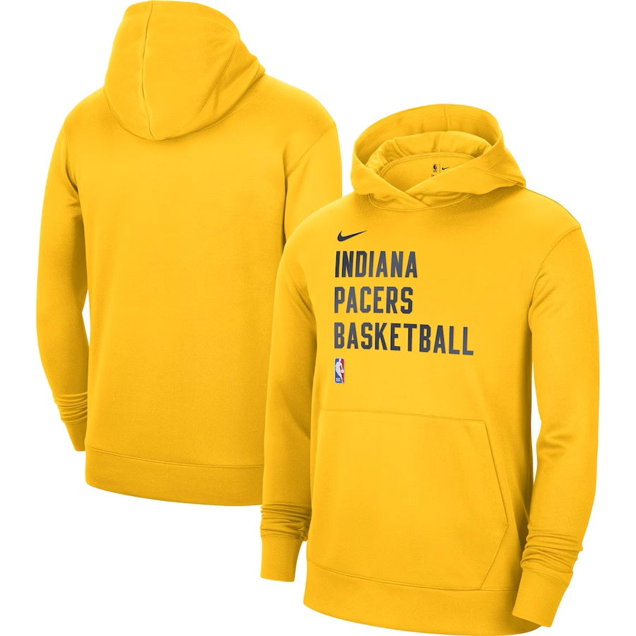 Indiana Pacers Nike Gold 2023/24 Performance Spotlight On-Court Practice Pullover Hoodie