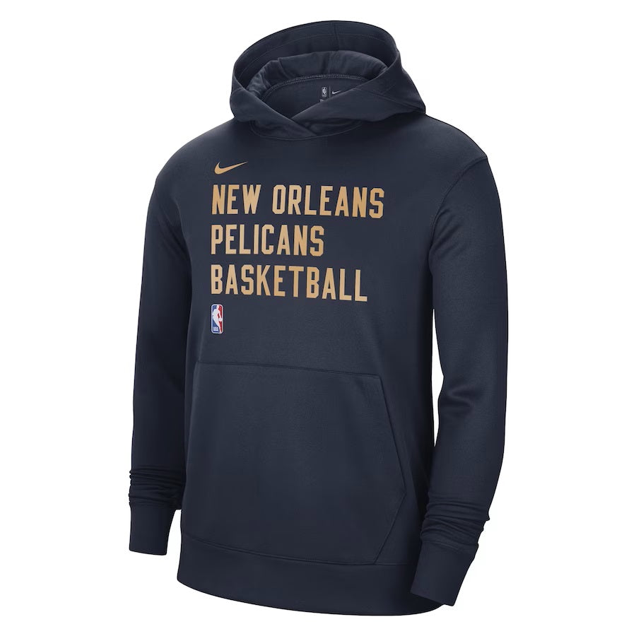 New Orleans Pelicans Nike Navy 2023/24 Performance Spotlight On-Court Practice Pullover Hoodie