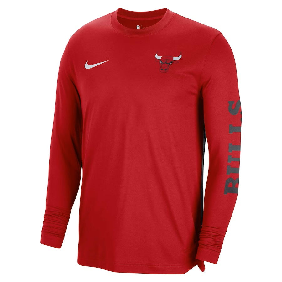 Chicago Bulls Nike Red 2023/24 Authentic Pregame Long Sleeve Shooting Shirt