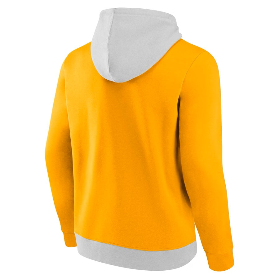 Los Angeles Lakers Fanatics Branded Gray/Gold Arctic Colorblock Pullover Hoodie