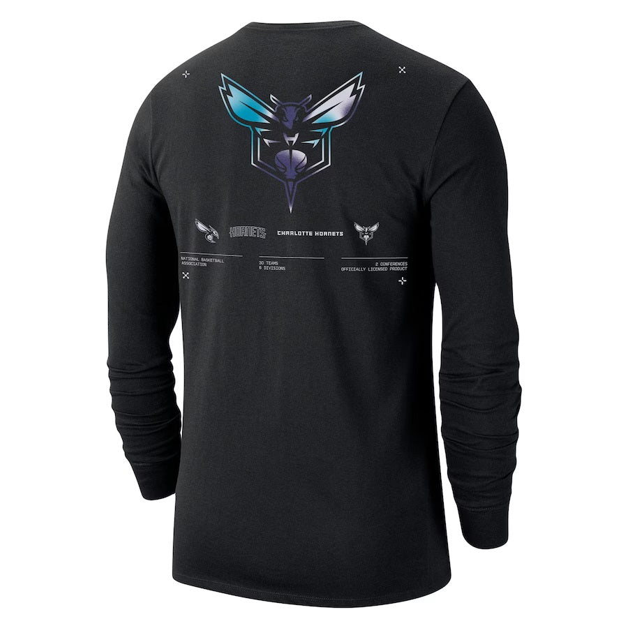Charlotte Hornets Jordan Brand Black Essential Air Traffic Control Long Sleeve T-Shirt