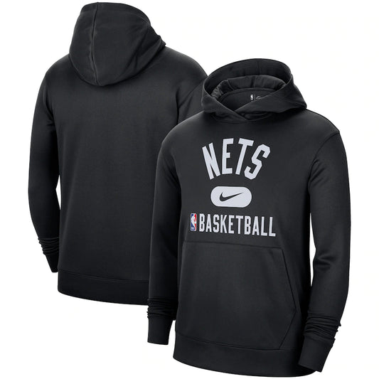 Brooklyn Nets Nike Black 2021-2022 Spotlight On Court Performance Practice Pullover Hoodie