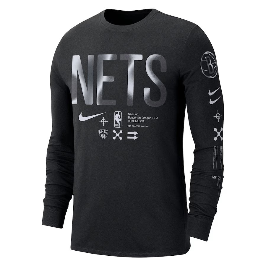 Men's Brooklyn Nets Nike Black Essential Air Traffic Control Long