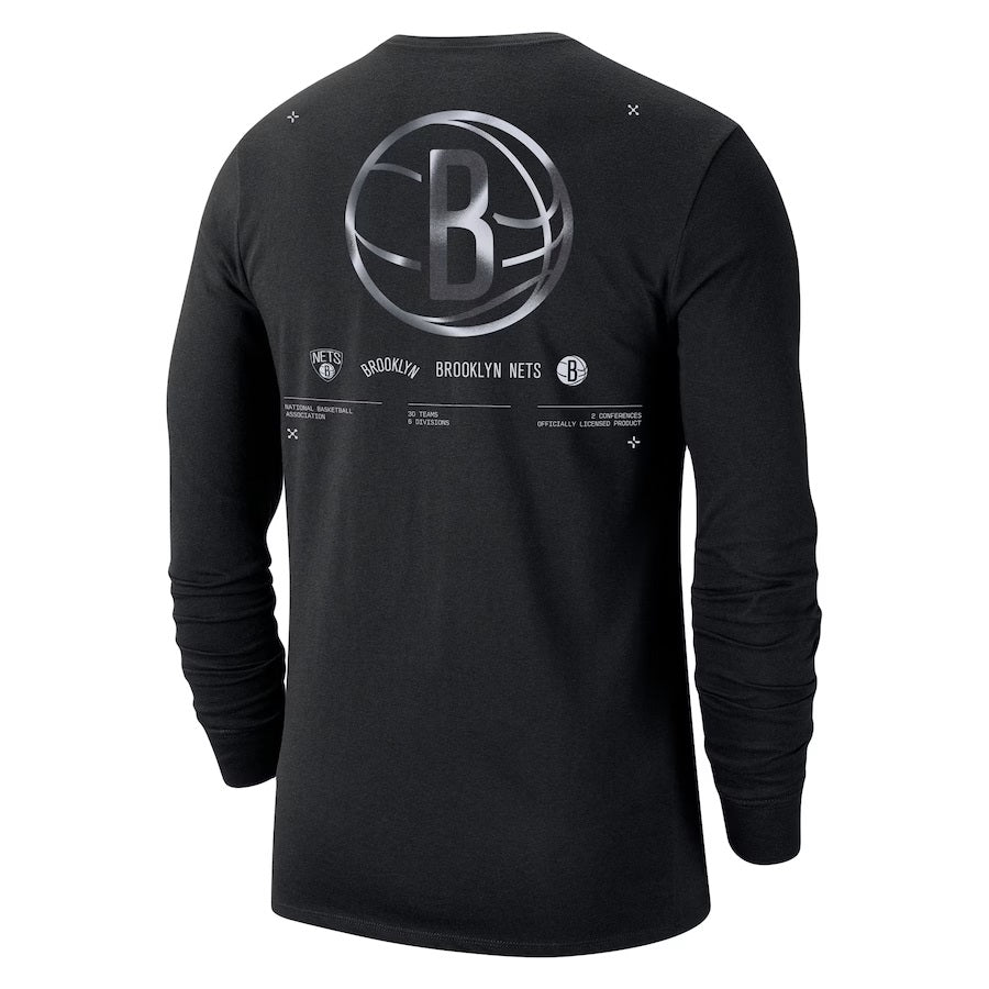Men's Brooklyn Nets Nike Black Essential Air Traffic Control Long Sleeve T-Shirt
